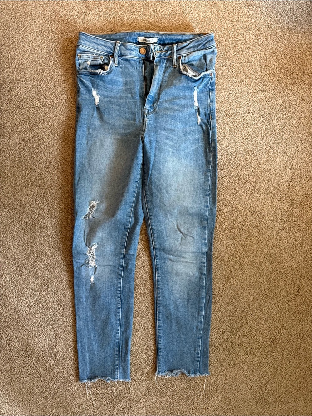 Women’s Distressed Light Blue Skinny Jeans